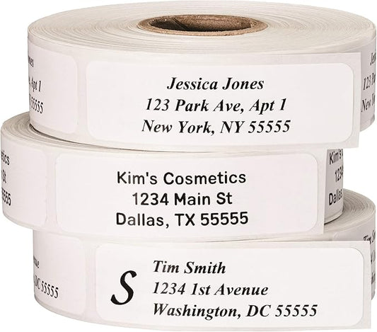 Return Address Labels - Roll of 500 Personalized Labels (Clear)
