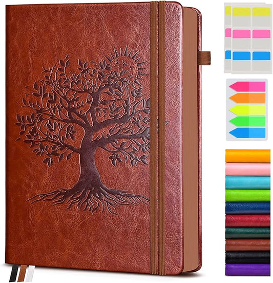 Vintage Leather Journal with 300 Numbered Pages,A4 Lined Journal for Men Women,Daily Journals for Writing,College Ruled Notebook for Work,School,Note taking,Travel Diary,Large (8.5" X 11.3")