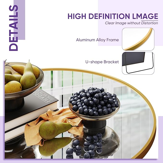 Full Length Mirror, 86"x46" Oversized Floor Mirror Freestanding, Full Body Mirror Floor Standing Mirrors with Stand, Hanging Mounted Mirrors for Bedroom Living Room, Gold, Arched Style