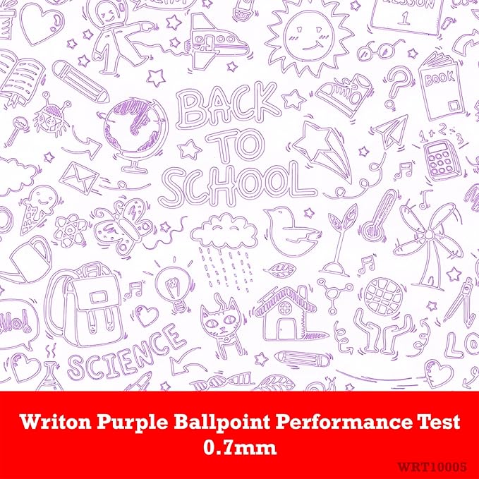 Writon Retractable Purple Ballpoint Pens - 24-Pack Writing Pens - Comfortable Grip - 0.7mm Fine Point for Smooth Writing - Fast-Drying Ink Pen - Ball Point Pens - Modern School, Office Supplies
