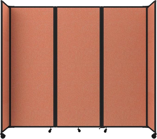 Versare Room Divider 360 Portable Wall Partition | Folding Panels | Large Freestanding Divider | Locking Wheels | Temporary Room Separator