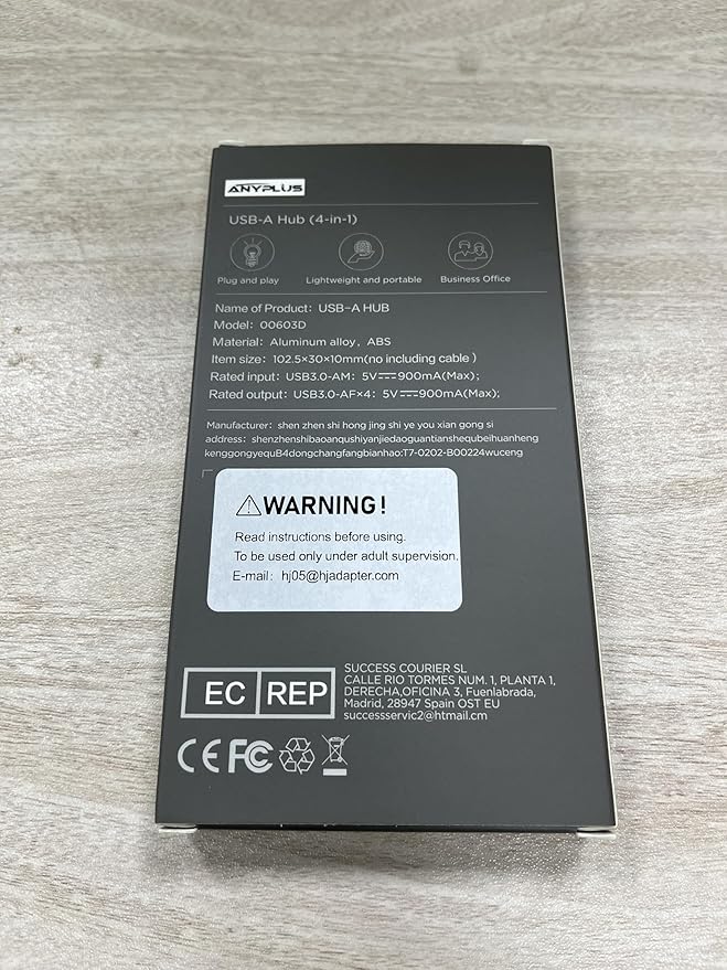 USB Hub, USB 3.0 Hub Aluminum Alloy Ultra Slim USB Splitter, Portable 4 Port USB Extender, USB Hub for Laptop, PC, MacBook, iMac, Surface Pro, Mac Pro, Flash Drive, XPS 【Grey】