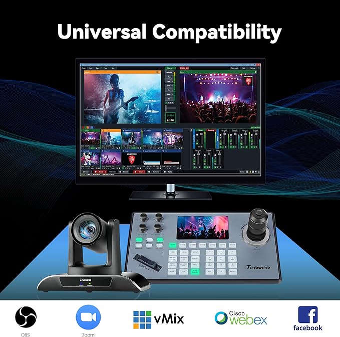 Tenveo HDMI/LAN/USB3.0 PoE PTZ Camera 20X Optical Zoom PTZ Camera IP Live Streaming, FHD 1080P 60FPS, for Church Services Worship Video Conference Live Streaming Online Meeting, 2025 Version