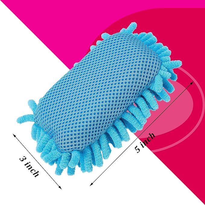 Zonon 4 Pieces Dry Erase Eraser Microfiber Shag Washable Whiteboard Eraser for Markers, Chalk, Classroom, Home and Office(Gray, Blue and Pink)