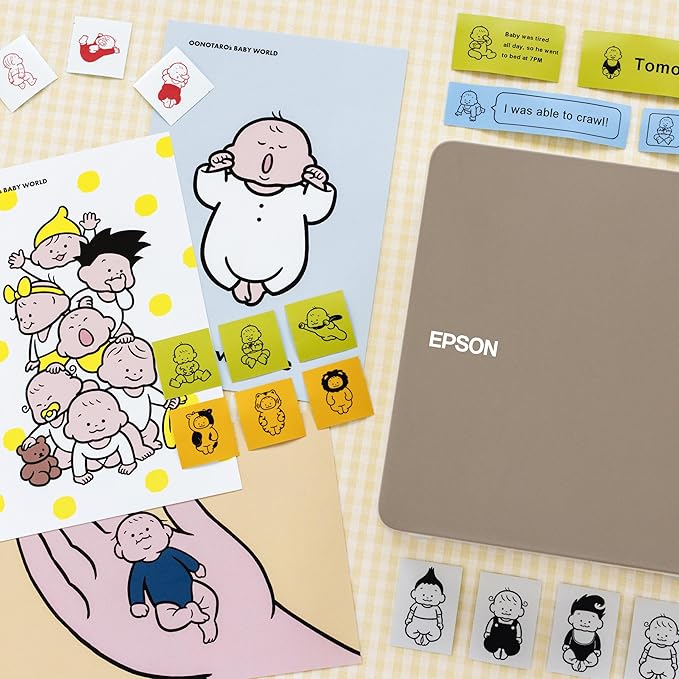 Epson LABELWORKS 224BMGYPX Genuine PET (Polyester) Tape Cartridge - Black on Matte Light Gray Designer Craft Label Maker Tape - 1" (24MM) Wide, 26'