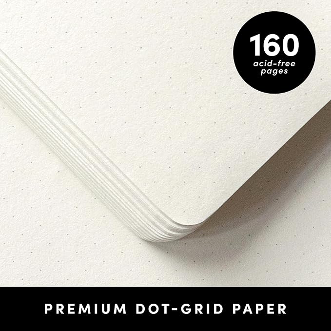 PAPERAGE Dotted Journal Notebook, (Lavender), 160 Pages, Medium 5.6 in x 8 in - 100 GSM Thick Paper – Hardcover Journaling Notebook for Work, School & Bullet Journaling