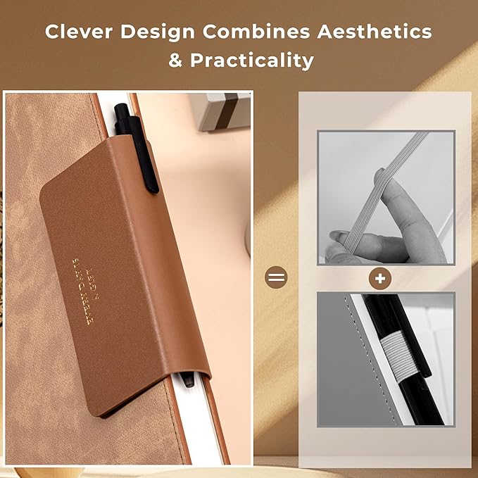 Leather Journal for Men 320 Pages B5 Large Journaling Notebooks with 100 GSM Thick Paper Journals for Writing Notebook for Men & Women with Buckle Closure Work Diary, 7.28" x 10.23", Brown