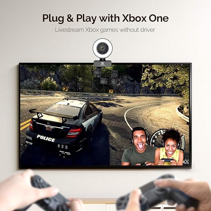 PC Webcam for Streaming HD 1080P, 960A USB Pro Computer Web Camera Video Cam for Mac Windows Laptop Conferencing Gaming Webcam with Ring Light & Microphone