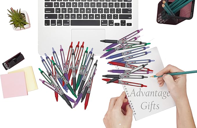 Precise V5 RT Retractable Rolling Ball Pens, Extra Fine Point (.5mm), Black Ink, 3-pk; Premium Comfort Grip, Bundle with Plastic Reusable Pouch