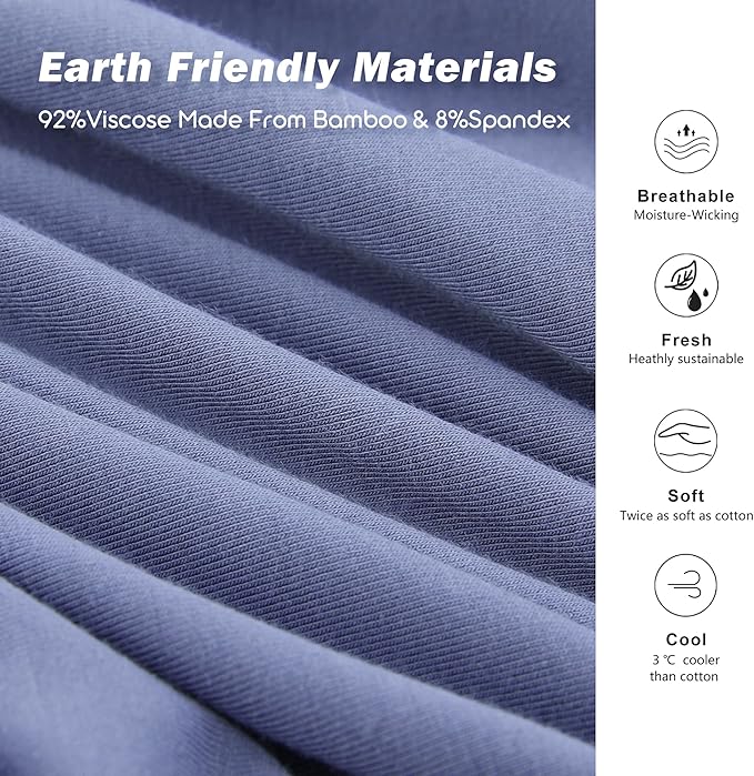 BAMBOO COOL Men's Ultra Breathable Underwear,No Riding Up Boxer Briefs with ComfortFlexible Waistband,Multipack