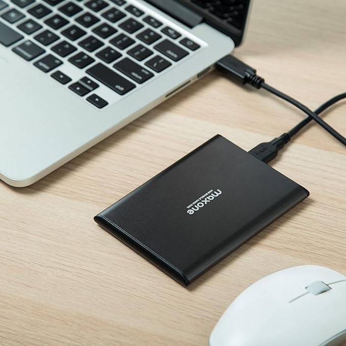 Maxone 160GB External Hard Drive Portable 2.5'' Ultra Slim HDD Storage USB 3.0 for PC, Mac, Laptop, Chromebook - Charcoal Grey