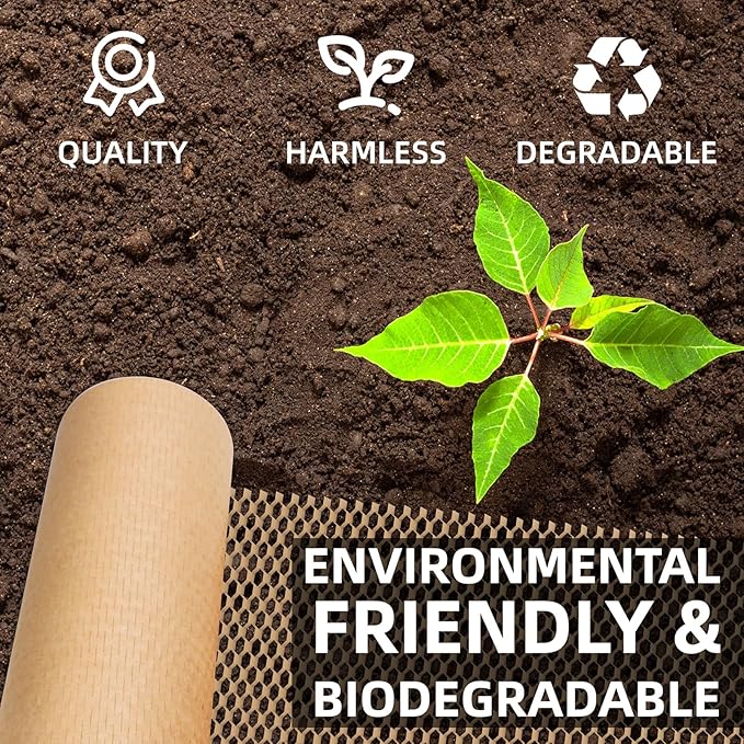 Honeycomb Packing Paper Wrap 12"x100' Sustainable Alternative to Bubble Wrap for Moving Shipping/Gift, Biodegradable & Fully Recyclable Bubble Paper Wrapping with 20 Fragile Sticker……