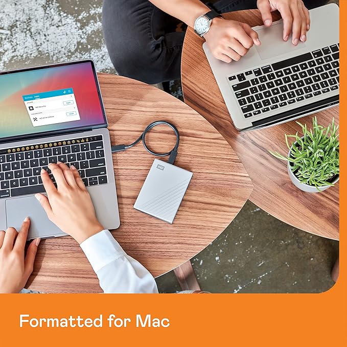 WD 5TB My Passport Ultra for Mac Silver, Portable External Hard Drive, backup software with defense against ransomware, and password protection, USB-C and USB 3.1 - WDBPMV0050BSL-WESN