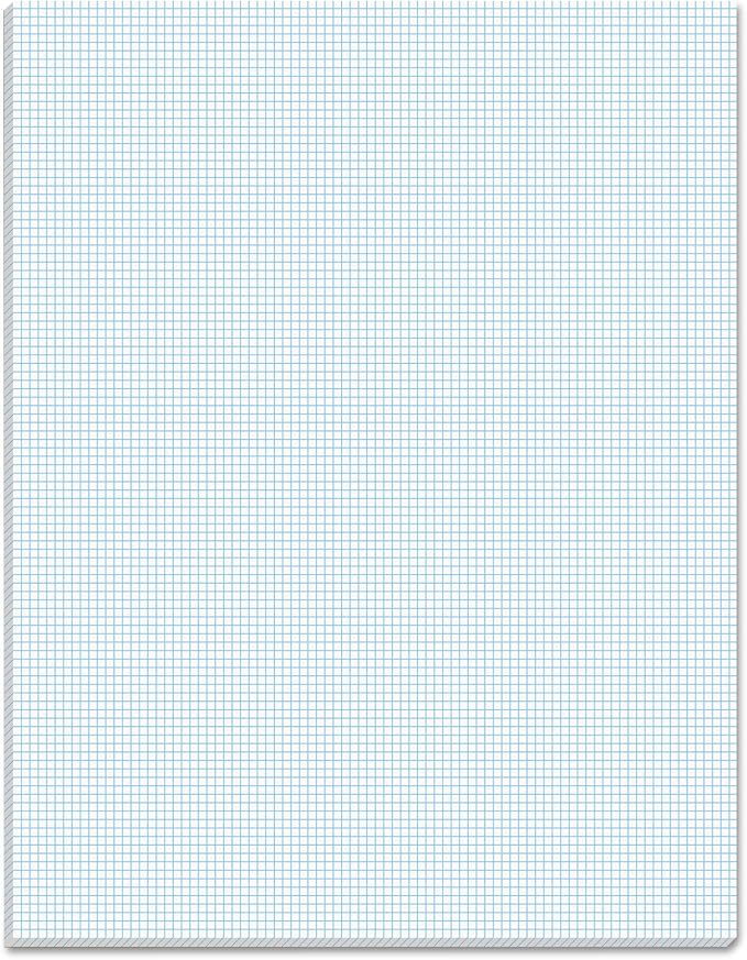 TOPS 33101 Quadrille Pads, 10 Squares/Inch, 8 1/2 x 11, White, 50 Sheets