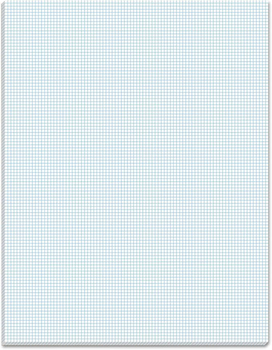 TOPS 33101 Quadrille Pads, 10 Squares/Inch, 8 1/2 x 11, White, 50 Sheets