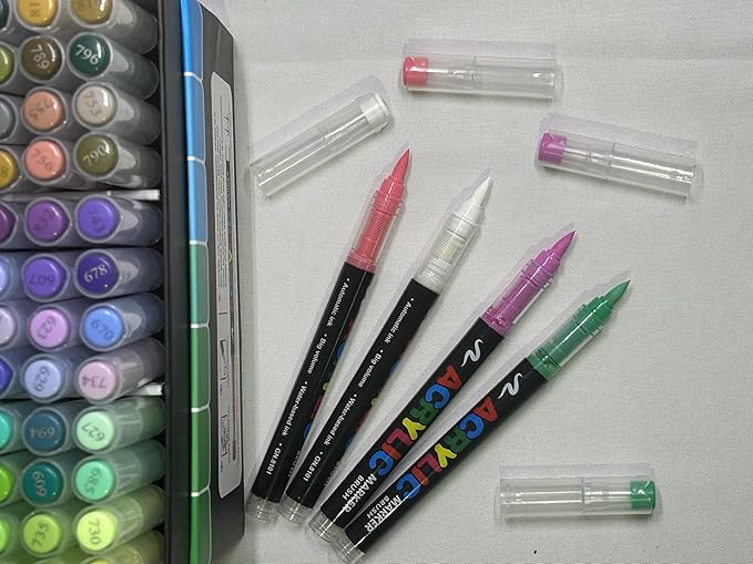 240 Colors Acrylic Paint Markers Set, Soft Brush Tip Pens for Rock, Wood, Canvas, Glass, Ceramic, Fabric, DIY Craft Projects – Waterproof, Quick-Dry, Vibrant Ink for Artists & Beginners