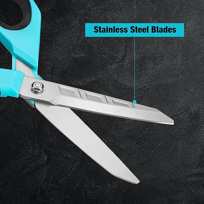 DURATECH 10" All-Purpose Heavy Duty Scissors, Stainless Steel Utility Scissors with Ergonomic Handle, Industrial Shears for Carpet, Leather, Fabric, and Household Use