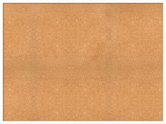 Amanti Art Natural Cork Board for Wall, 35x47 Vision Board with White Frame, Oversize Corkboard Office Decor for Home Organization, Modern Corkboard Pinboard to Display Items for Home Organization in