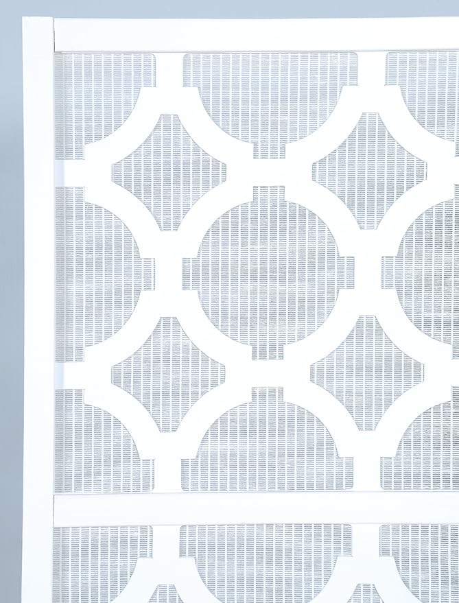 NicBex Room Divider 4 Panel Room Dividers with Quarterfoil Diamond Design Partition Room Dividers and Folding Privacy Screens Wall Divider for Home, Room Separation,69.28"W x 17.32"D x 70.31"H, White