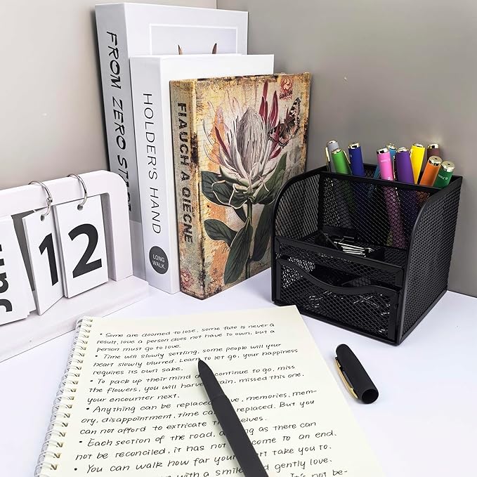 Fengtaiyuan Gel Ink Roller Ball Pens, Black Ink, Extra Fine 0.5mm, Comfortable Grip, Easy Hold, Writting Pens, Smooth, 18 Count (Black-0.5mm-P18SS)