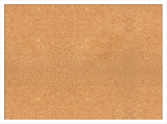 Amanti Art Natural Cork Board for Wall, 23x31 Vision Board with White Frame, Large Corkboard Office Decor for Home Organization, Modern Corkboard Pinboard to Display Items for Home Organization in