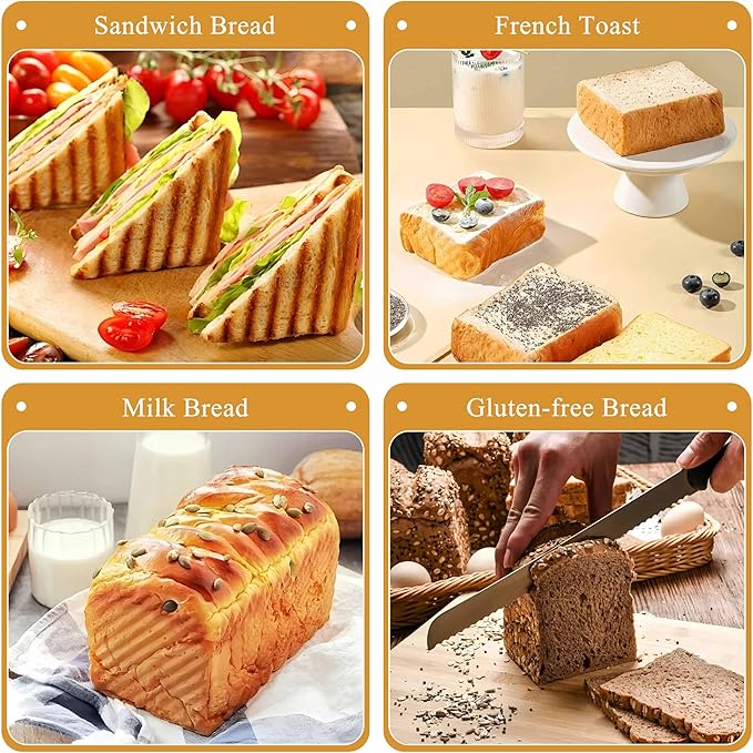 LIANYU Pullman Loaf Pan with Lid, 1 LB Dough Capacity Nonstick Bread Baking Loaf Pan, Carbon Steel Corrugated Bread Toast Box Tin for Homemade Sandwich, Rose Gold