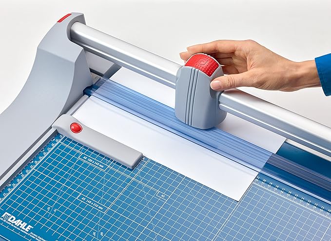 Dahle 446 Premium Rotary Trimmer, 36" Cut Length, 25 Sheet Capacity, Self-Sharpening, Automatic Clamp, German Engineered Paper Cutter