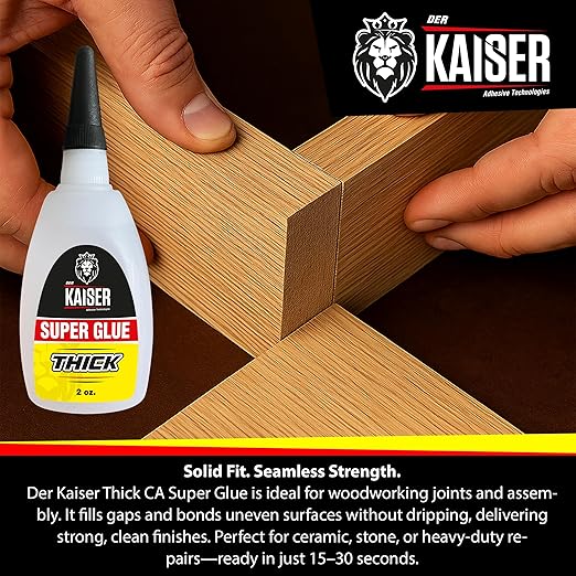 Thick Cyanoacrylate (CA) Super Glue – 2 oz Bottle – Gap-Filling Adhesive for Wood, Stone, Ceramic, and DIY Repairs