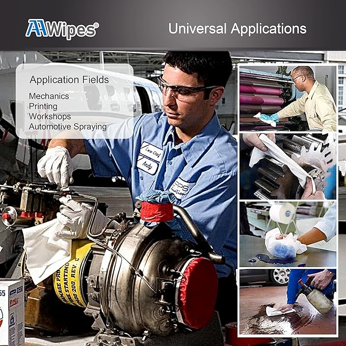 AAwipes Cleanroom Wipes 6" x 6" (Bag of 300 Pcs, Grade A, 68 GSM) Lint Free Wipes Cellulose/Polyester Wipers for Lab, Electronics, Pharmaceutics, Electronics, Printing, Semiconductor etc. (NW06806)