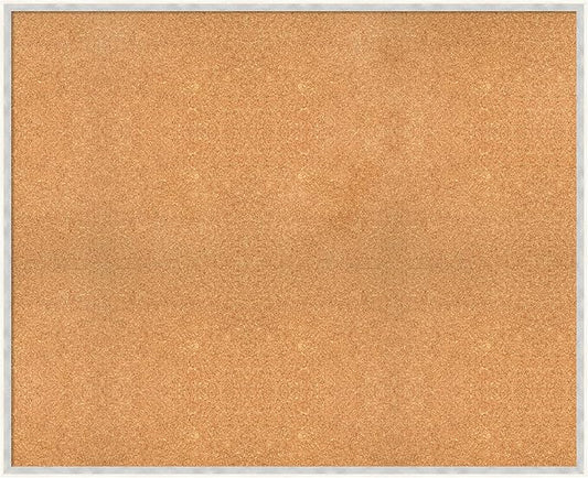 Amanti Art Natural Cork Board for Wall, 35x43 Vision Board with White Frame, Oversize Corkboard Office Decor for Home Organization, Modern Corkboard Pinboard to Display Items for Home Organization in