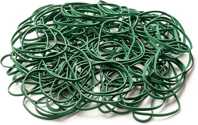 PlasticMill Green Rubber Bands Size 33 (3 1/2" x 1/8") - #33 Colored Rubber Bands Office Supplies - Strong, Elastic Bands for Crafts, Balloon Garland, Cash, File Folders (100-Pack)