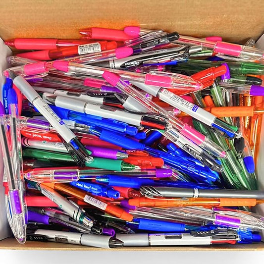 Bulk Mixed Lot 150 Pack Pens - Black, Blue, And Red Ink Variety, Includes Ballpoint, Gel, Rollerball, Retractable, & Click Pens, Smooth Writing Bulk Value Pack For Office, School, And Business