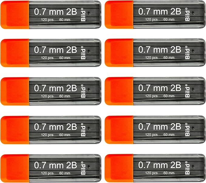 Bild Premium 1200 leads of 0.7 mm 2B Mechanical Pencil Lead Refills (2B Mega, 0.7 mm)