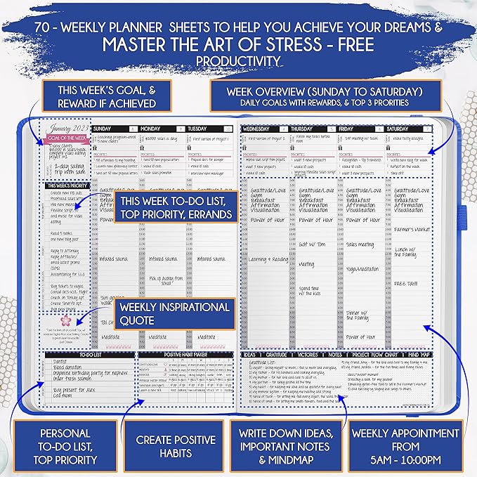 2025-2026 Planner Weekly and Monthly | 16-Month Life Planner to Increase Focus & Productivity | Reduce Overwhelm & Achieve Your Biggest Goals | Include Gift Box & Stickers | Sep 2025-Dec 2026