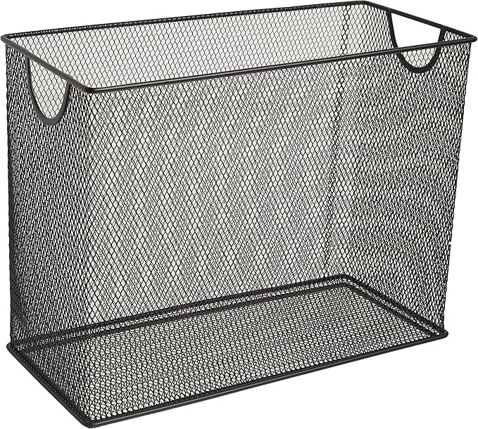 U Brands Mesh Steel Desktop Hanging File Holder, Letter Size, 12.4" x 9.53" x 5.5", Black - 457U00-06