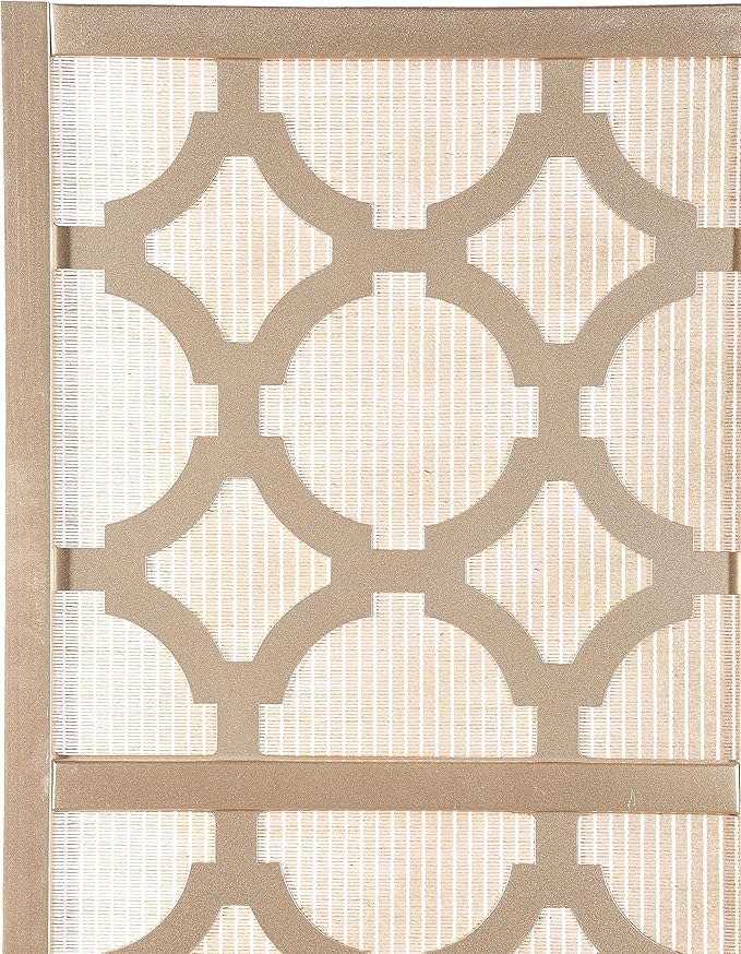NicBex Room Divider 4 Panel Room Dividers with Quarterfoil Diamond Design Partition Room Dividers and Folding Privacy Screens Wall Divider for Home, Room Separation,69.28"W x 17.32"D x 70.31"H, Gold