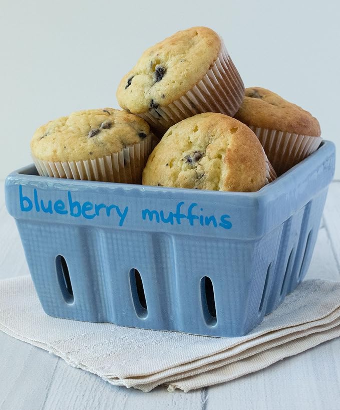 Cestari Blue Liquid Chalk Marker Pen - 2mm Skinny Tip - Nontoxic for Wine Glasses, Chalkboards, Windows, Mirrors, and More